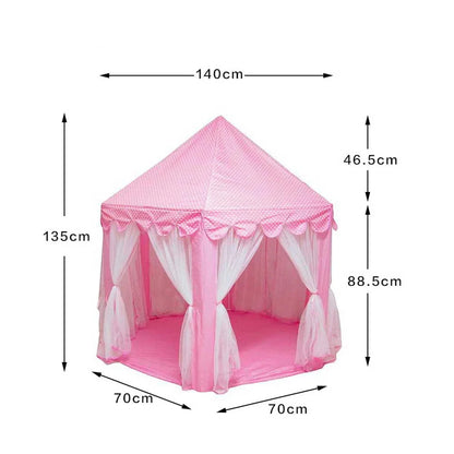 Kids Indoor & Outdoor Playhouse Tent with Foldable, Portable Design, LED Star String Lights and Breathable Mesh Curtains, Safe for Ages 3+