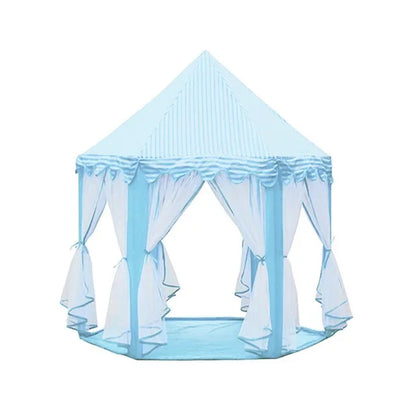 Kids Indoor & Outdoor Playhouse Tent with Foldable, Portable Design, LED Star String Lights and Breathable Mesh Curtains, Safe for Ages 3+