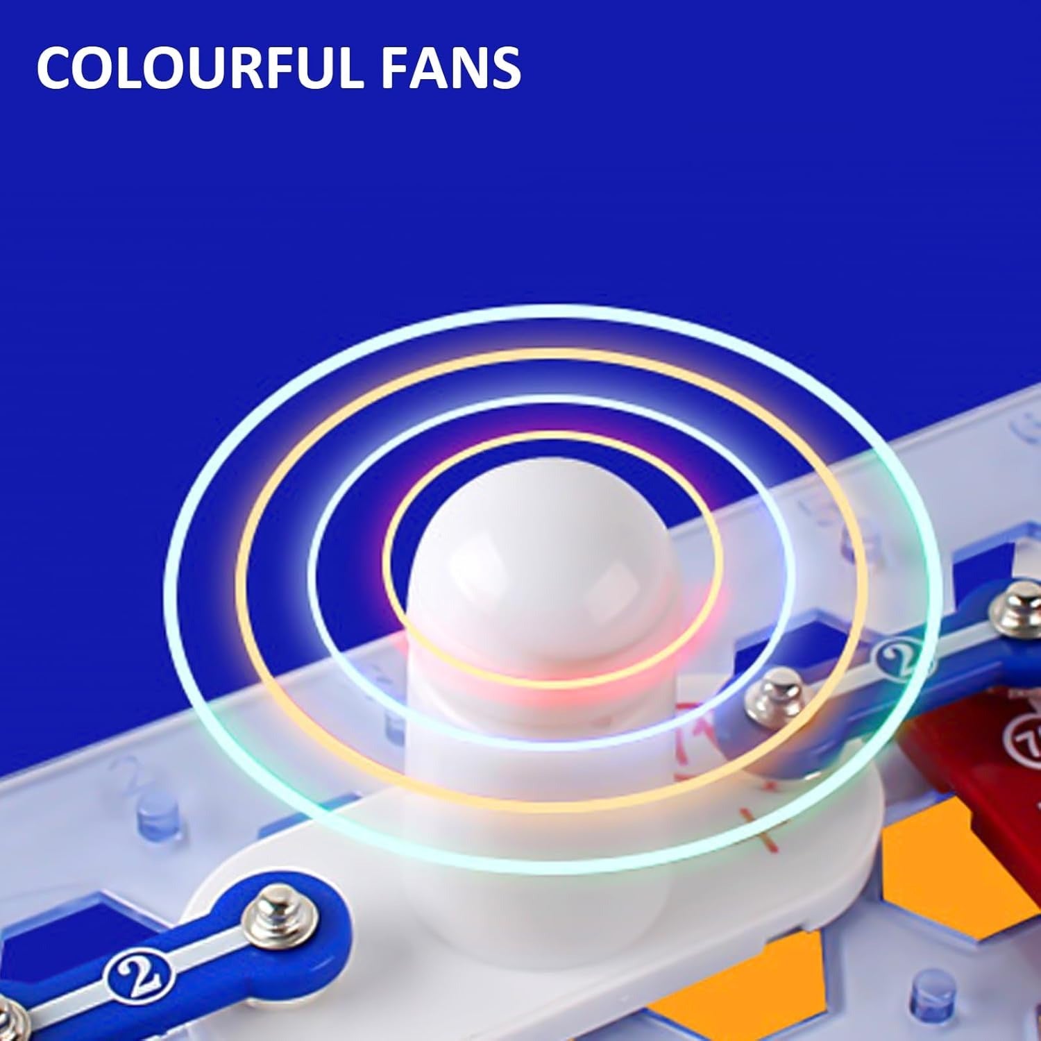 Kids' Interactive Electronic Building Set with Colorful Spinning Fan, Tilt Motion Sensor, Circuit Conduction Tester, Safe for Ages 8+