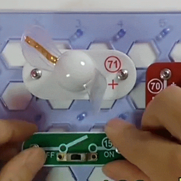 Kids' Interactive Electronic Building Set with Colorful Spinning Fan, Tilt Motion Sensor, Circuit Conduction Tester, Safe for Ages 8+