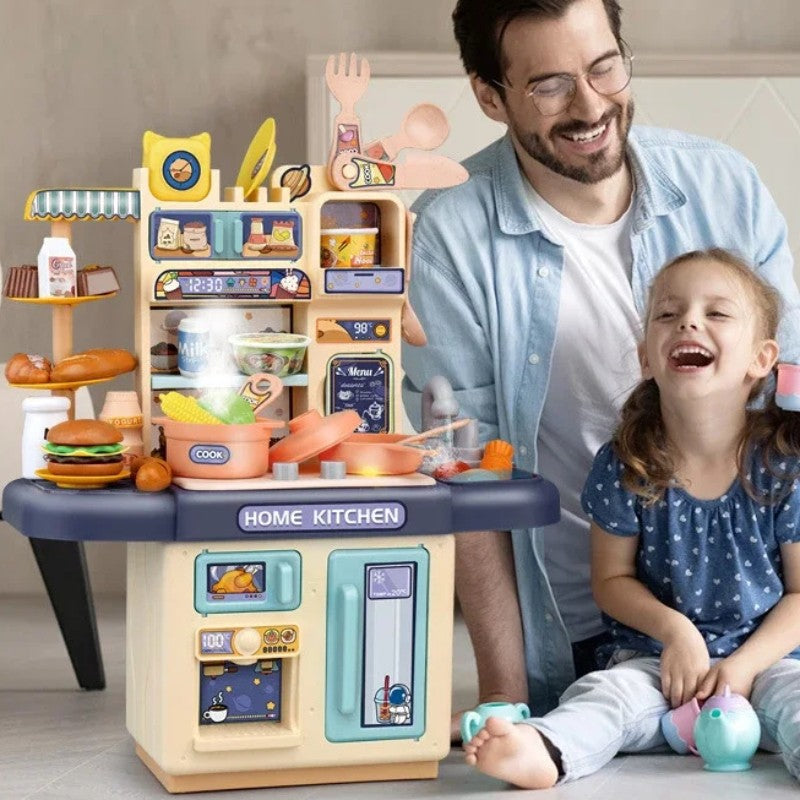 Kids Kitchen Playset with Water, Light and Steam Features – Pretend Cooking Toy with Accessories