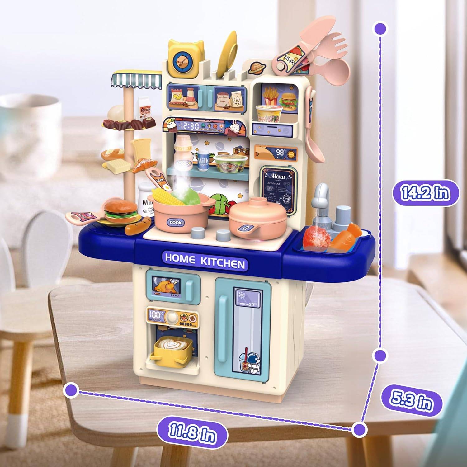 Kids Kitchen Playset with Water, Light and Steam Features – Pretend Cooking Toy with Accessories