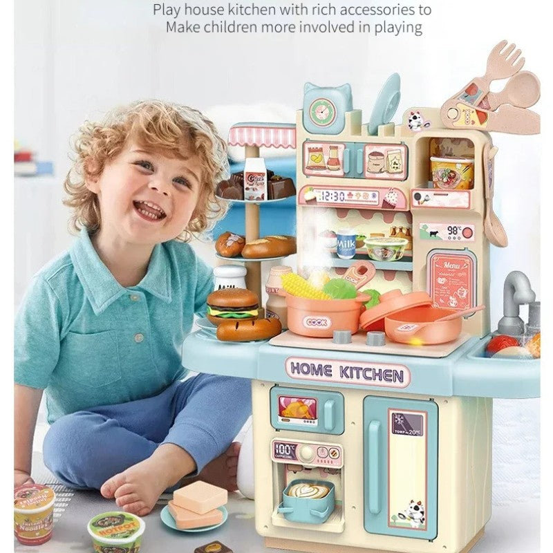 Kids Kitchen Playset with Water, Light and Steam Features – Pretend Cooking Toy with Accessories