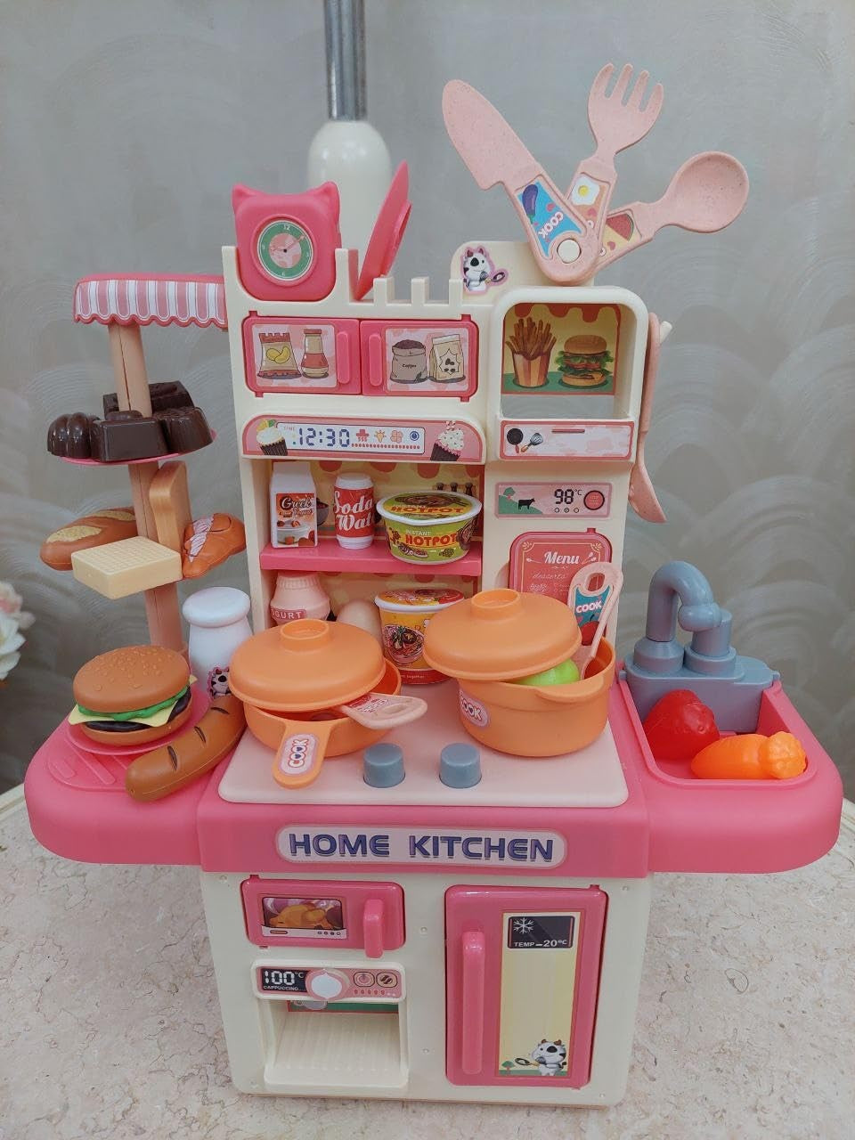Kids Kitchen Playset with Water, Light and Steam Features – Pretend Cooking Toy with Accessories