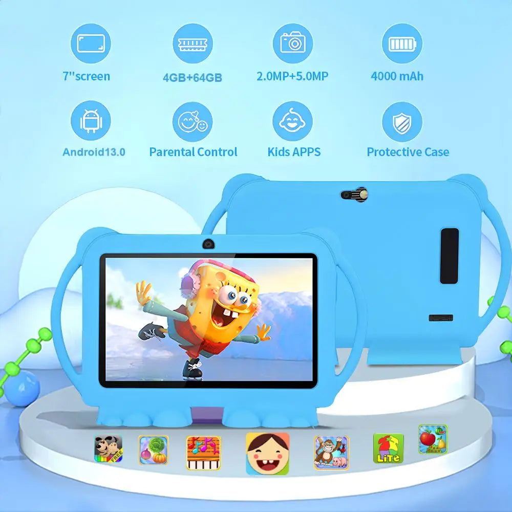 Kids' Learning Tablet with Parental Controls - 7-Inch Android Device for Toddlers