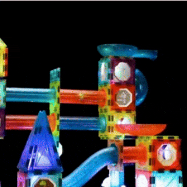 Kids Marble Run Creative Magnetic Toy 68 Pieces With 3D Building, Safe Plastic, Physics Learning Fun, Safe for Ages 3+