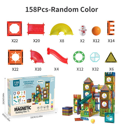 Kids Marble Run Creative Magnetic Toy 68 Pieces With 3D Building, Safe Plastic, Physics Learning Fun, Safe for Ages 3+