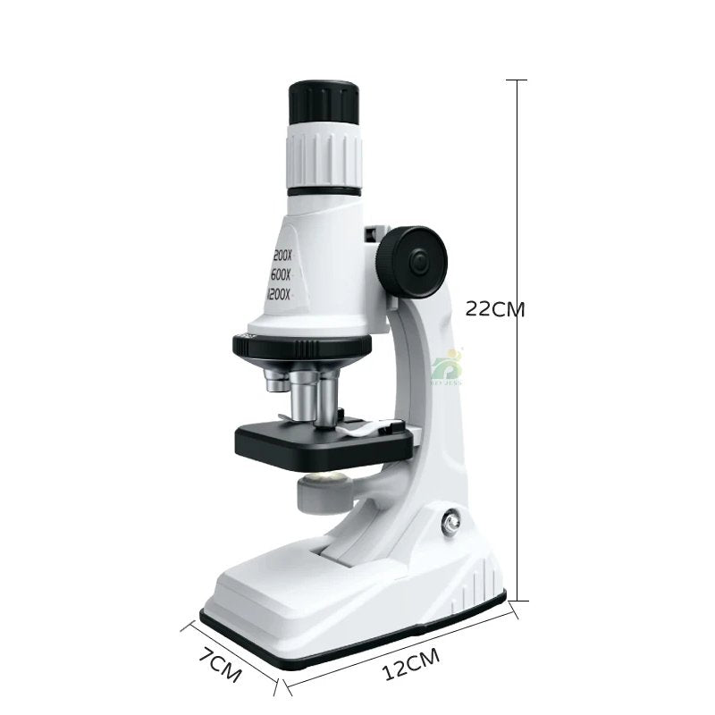 Kids Microscope, Portable Microscope Kit with LED Light and Mobile Phone Holder, Kids Beginner Educational Science Kit Toy for Kids Gift