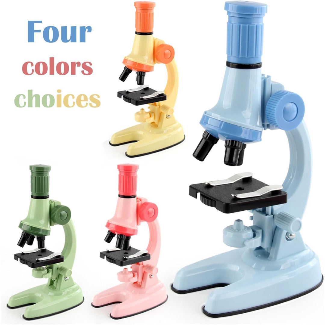 Kids Science Microscope Toy - Educational STEM Kit, Slides, Tools, Bright Colors, Little Explorers, Safe for Ages 3+