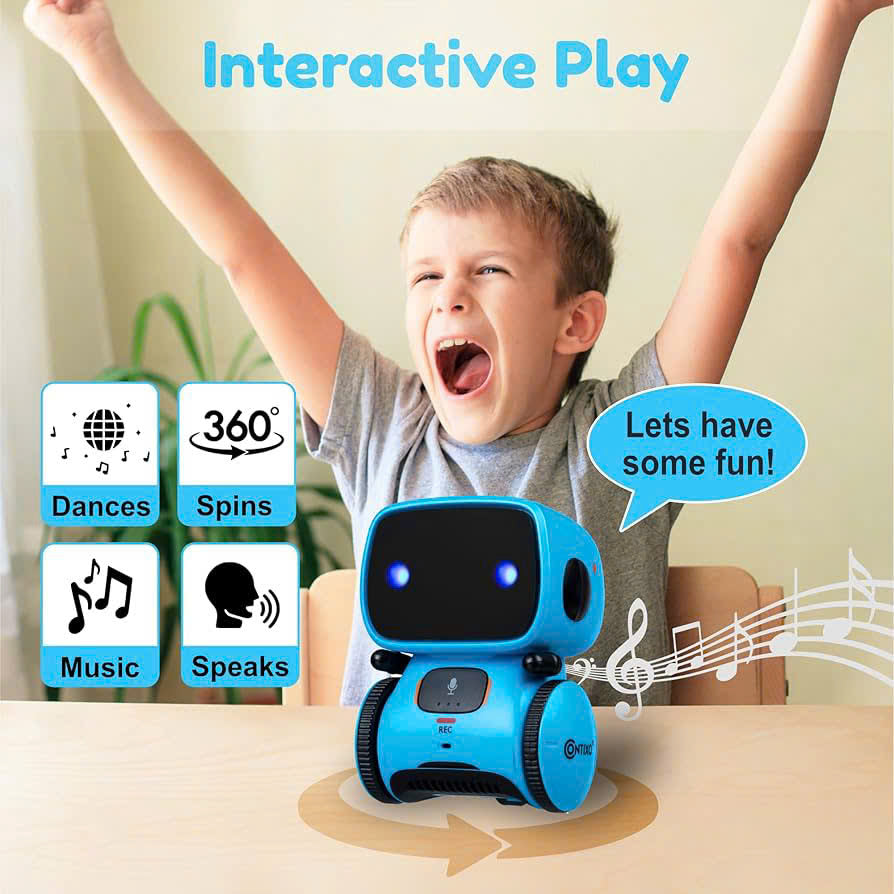 Kids Talking Robot Interactive Toy – Voice & Touch Control, Safe for Ages 3+