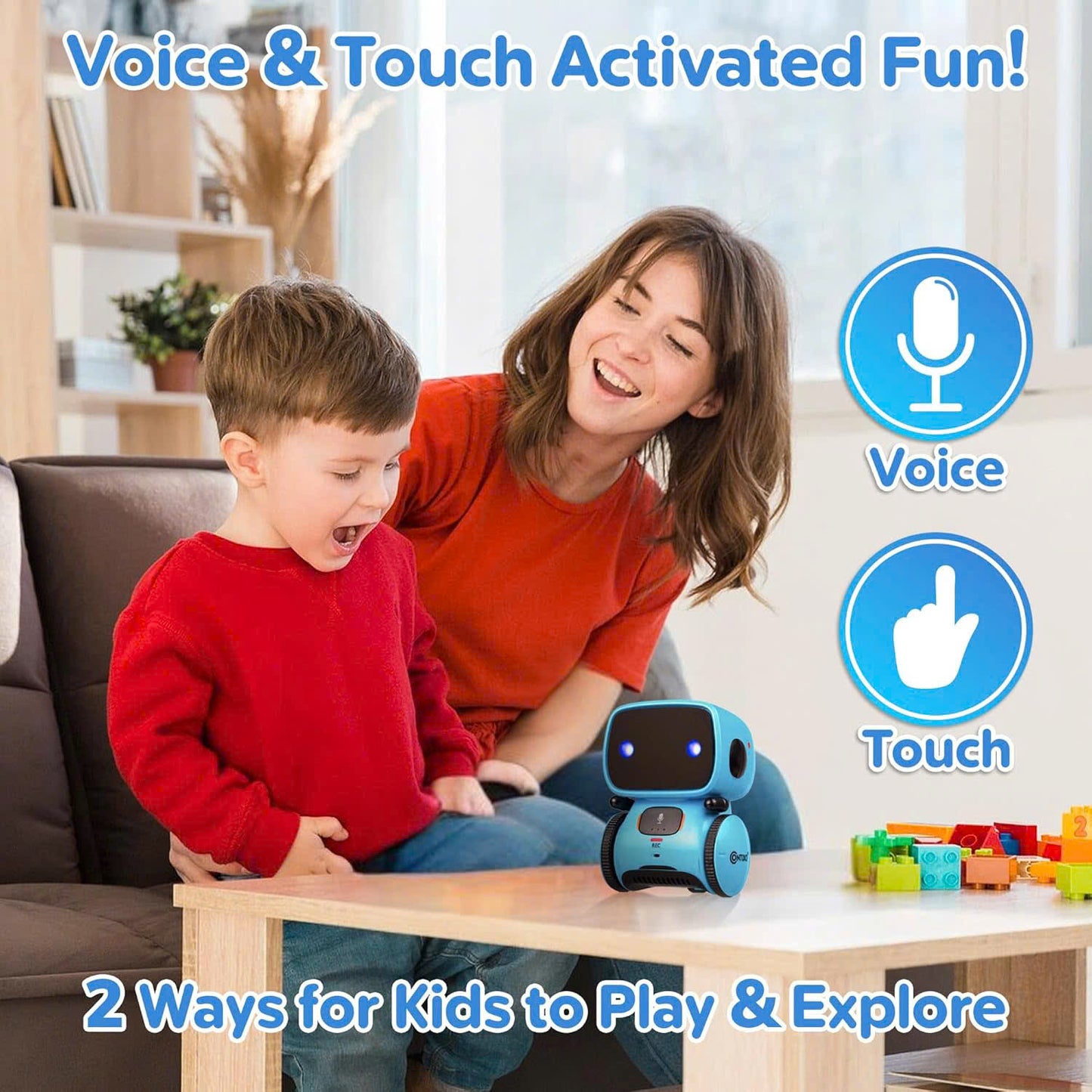 Kids Talking Robot Interactive Toy – Voice & Touch Control, Safe for Ages 3+