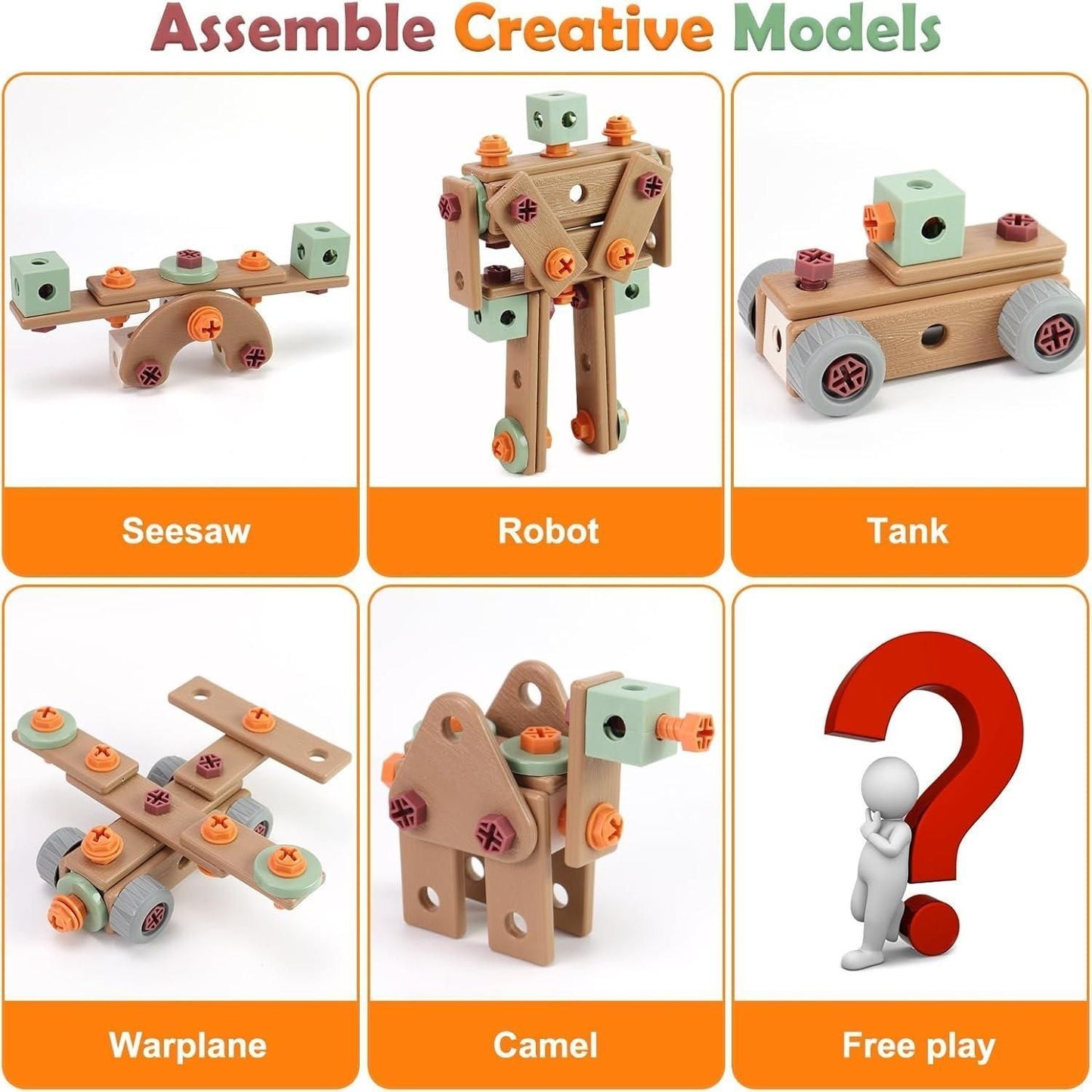 Kids Tool Set Construction With Drill & Screwdriver, Assembly Play, Repair Simulation, Tool Storage Box for Ages 3+