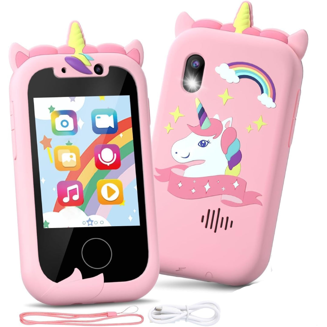 Kids Toy Phone with Dual Cameras and Educational Features, Music, Stories, Games & Drawing, Safe for Ages 3+