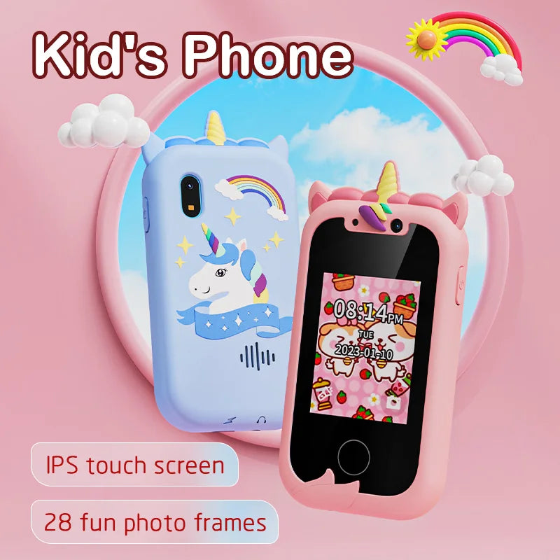 Kids Toy Phone with Dual Cameras and Educational Features, Music, Stories, Games & Drawing, Safe for Ages 3+