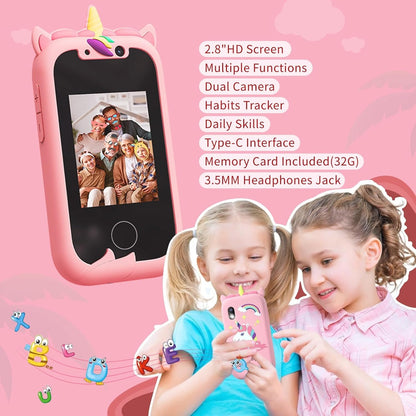 Kids Toy Phone with Dual Cameras and Educational Features, Music, Stories, Games & Drawing, Safe for Ages 3+