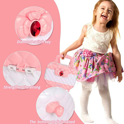 Kids Washable Makeup Beauty Kit with Cosmetic Case, Compact and Easy to Carry, Safe for Ages 3+