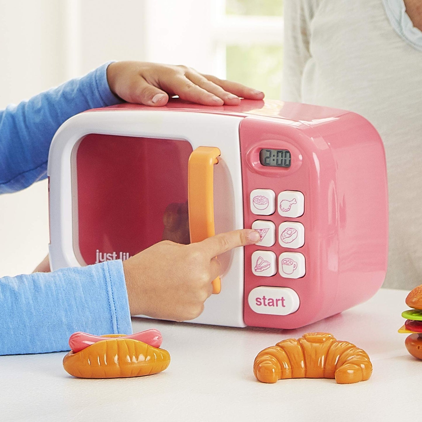 Kitchen Electric Microwave Play Set with Realistic Light, Sound & Accessories Included