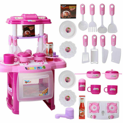 Kitchen Playset Role Playing Game with Light and Sound Water Features Christmas Gift Toys