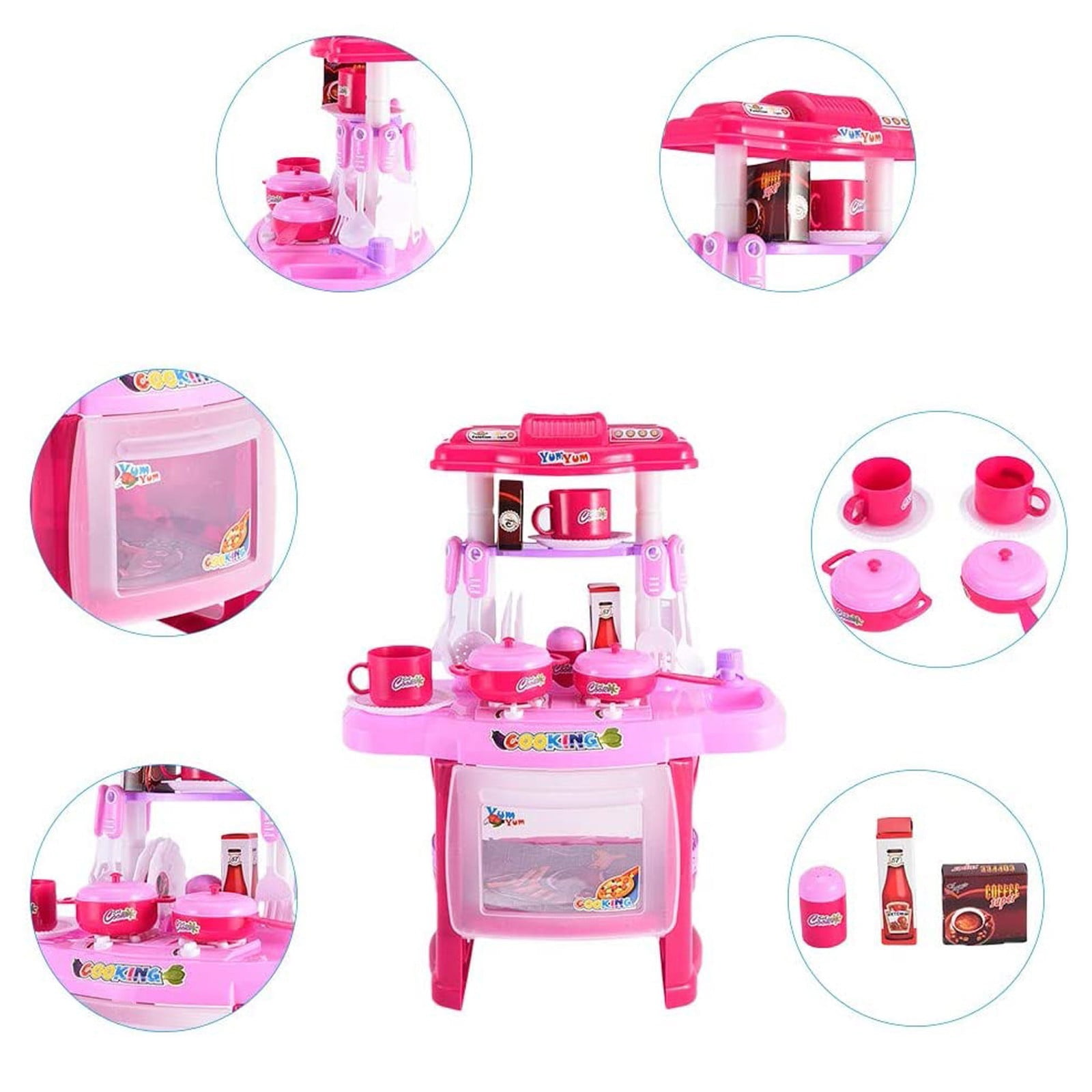 Kitchen Playset Role Playing Game with Light and Sound Water Features Christmas Gift Toys
