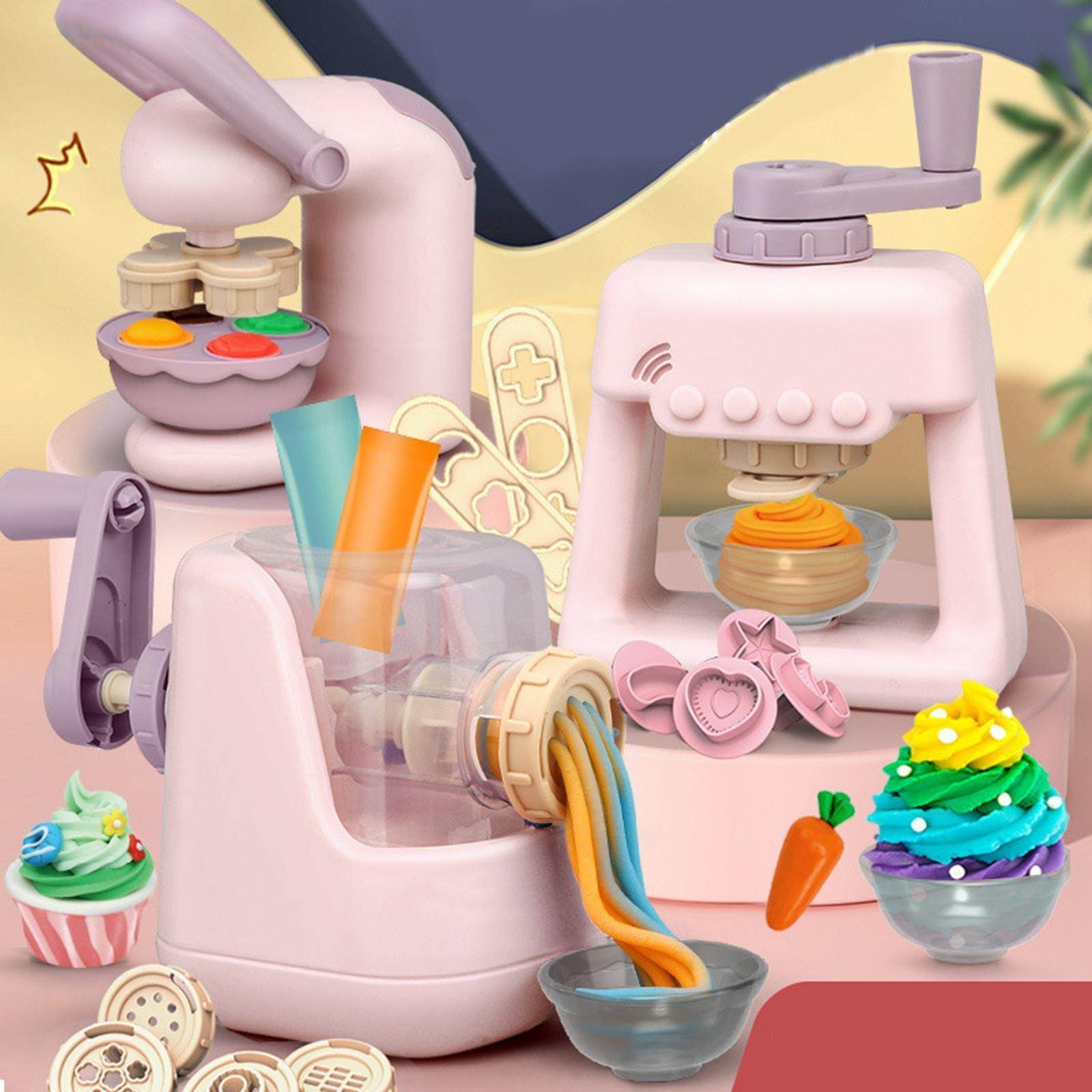 Kitchen Toy Set with Clay Noodle, Ice Cream, Burger Maker – Safe for Ages 3+