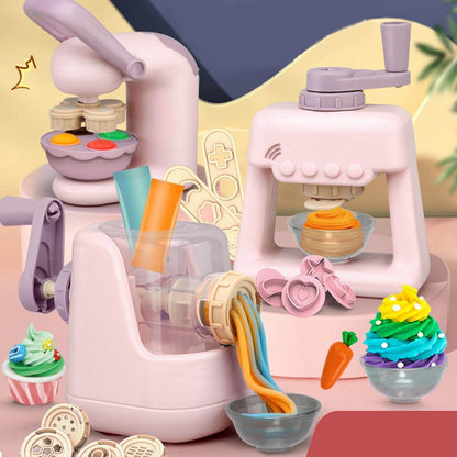 Kitchen Toy Set with Clay Noodle, Ice Cream, Burger Maker – Safe for Ages 3+