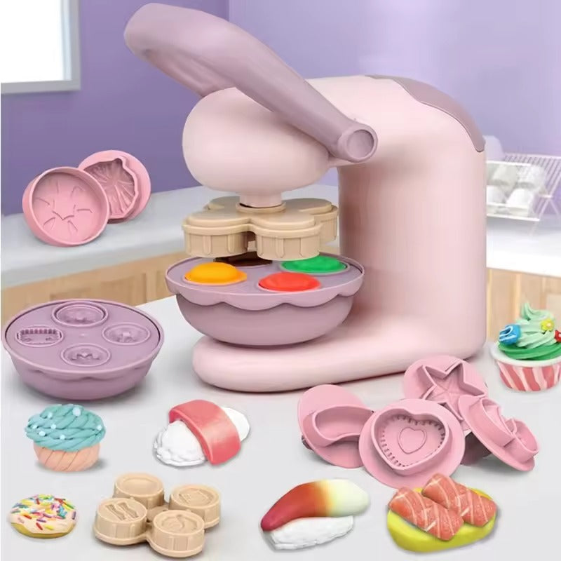 Kitchen Toy Set with Clay Noodle, Ice Cream, Burger Maker – Safe for Ages 3+