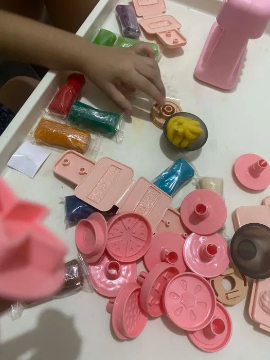 Kitchen Toy Set with Clay Noodle, Ice Cream, Burger Maker – Safe for Ages 3+