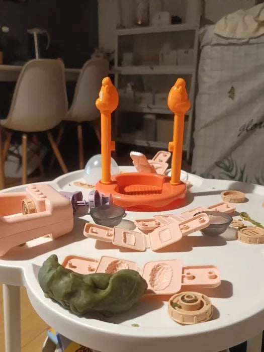 Kitchen Toy Set with Clay Noodle, Ice Cream, Burger Maker – Safe for Ages 3+