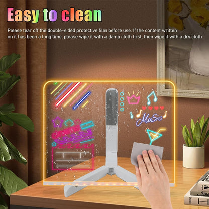 LED Drawing Board for Creative Kids, Glowing Notes, Rewritable, USB Powered, Great Gift Idea