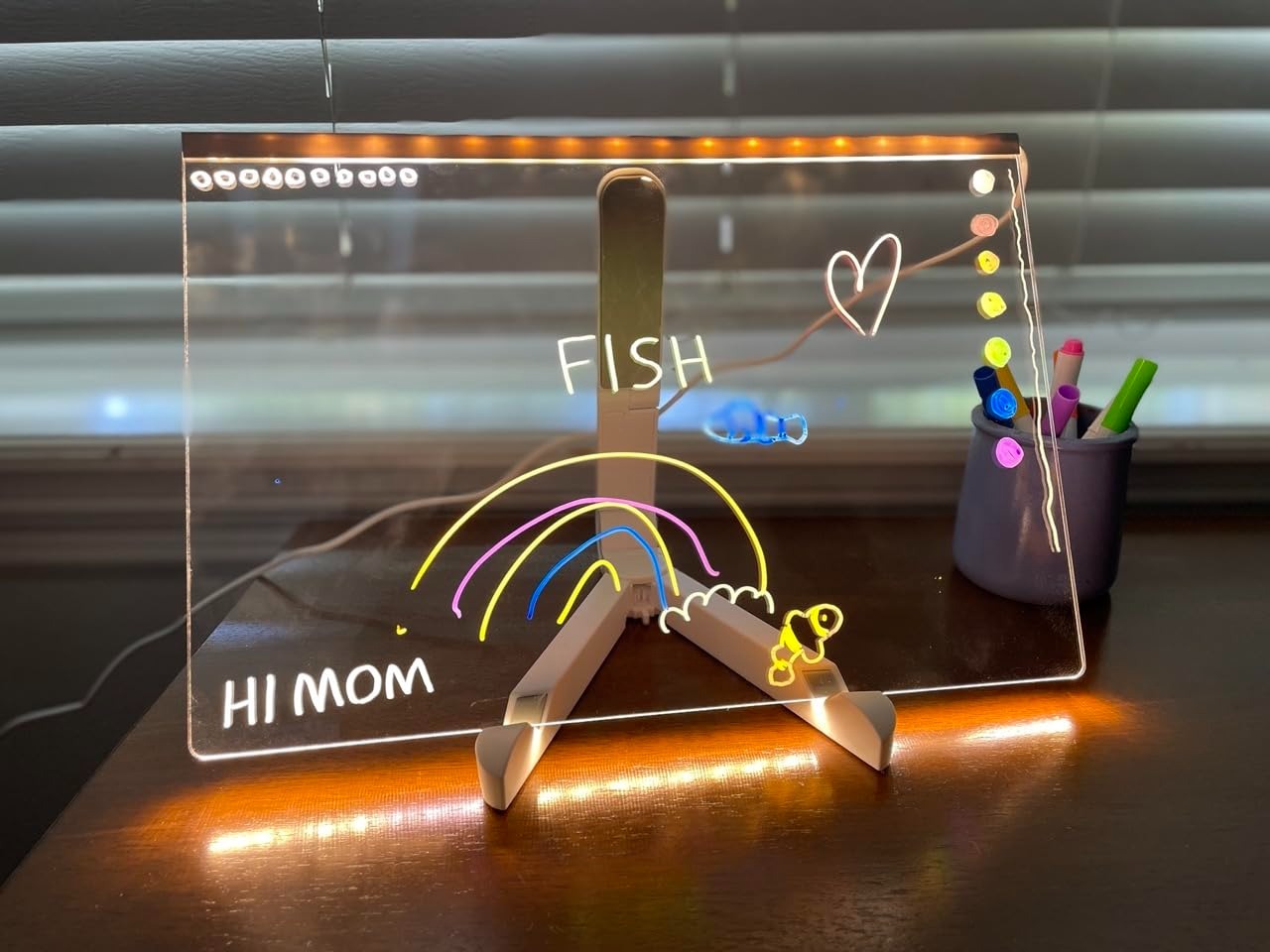 LED Drawing Board for Creative Kids, Glowing Notes, Rewritable, USB Powered, Great Gift Idea