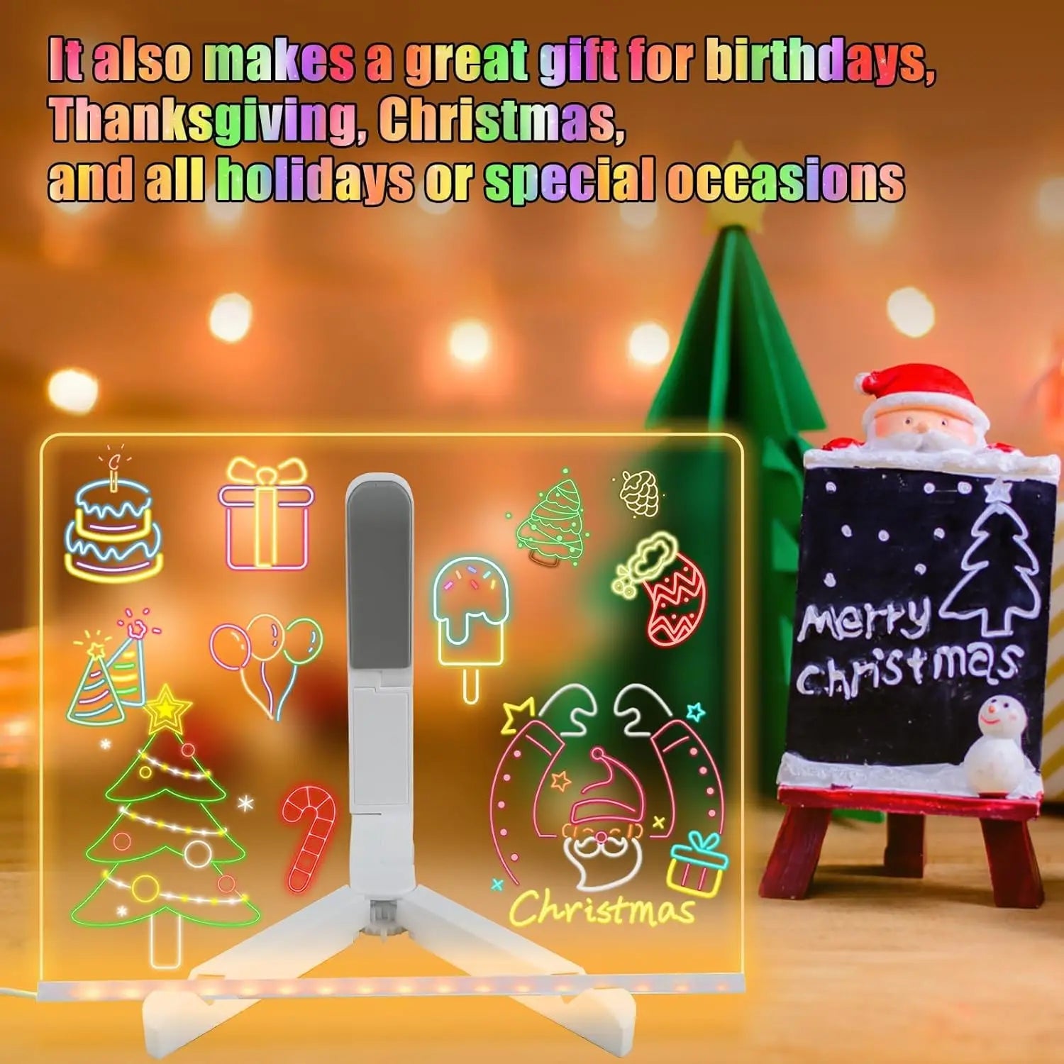 LED Drawing Board for Creative Kids, Glowing Notes, Rewritable, USB Powered, Great Gift Idea