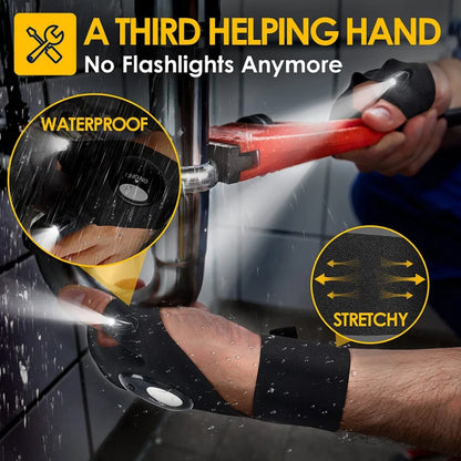 LED Fingerless Gloves with Waterproof Lights