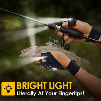 LED Fingerless Gloves with Waterproof Lights