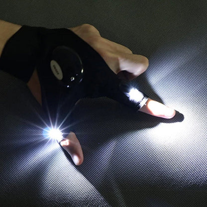 LED Fingerless Gloves with Waterproof Lights