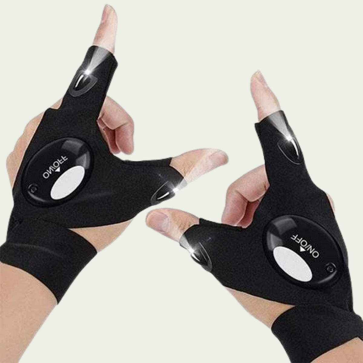 LED Fingerless Gloves with Waterproof Lights