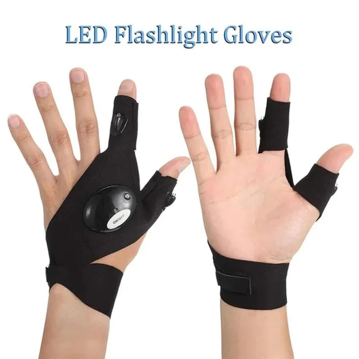 LED Fingerless Gloves with Waterproof Lights