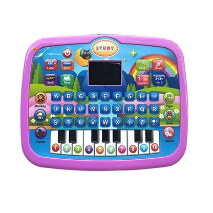 LED Interactive Learning Tablet for Kids Aged 1-6, Alphabet, Numbers, Music & Animal Piano Keys
