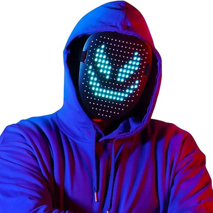 LED Mask with Gesture Control – Light-Up Mask for Kids with 50 Dynamic & Static Face Patterns, Built-in Rechargeable Battery