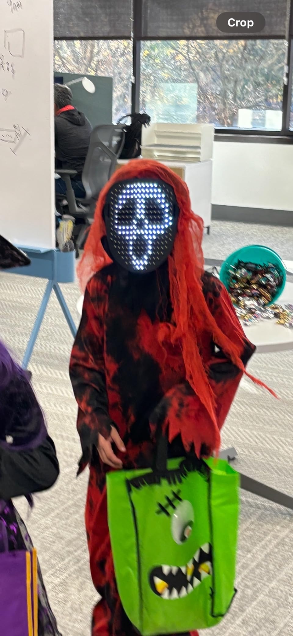 LED Mask with Gesture Control – Light-Up Mask for Kids with 50 Dynamic & Static Face Patterns, Built-in Rechargeable Battery