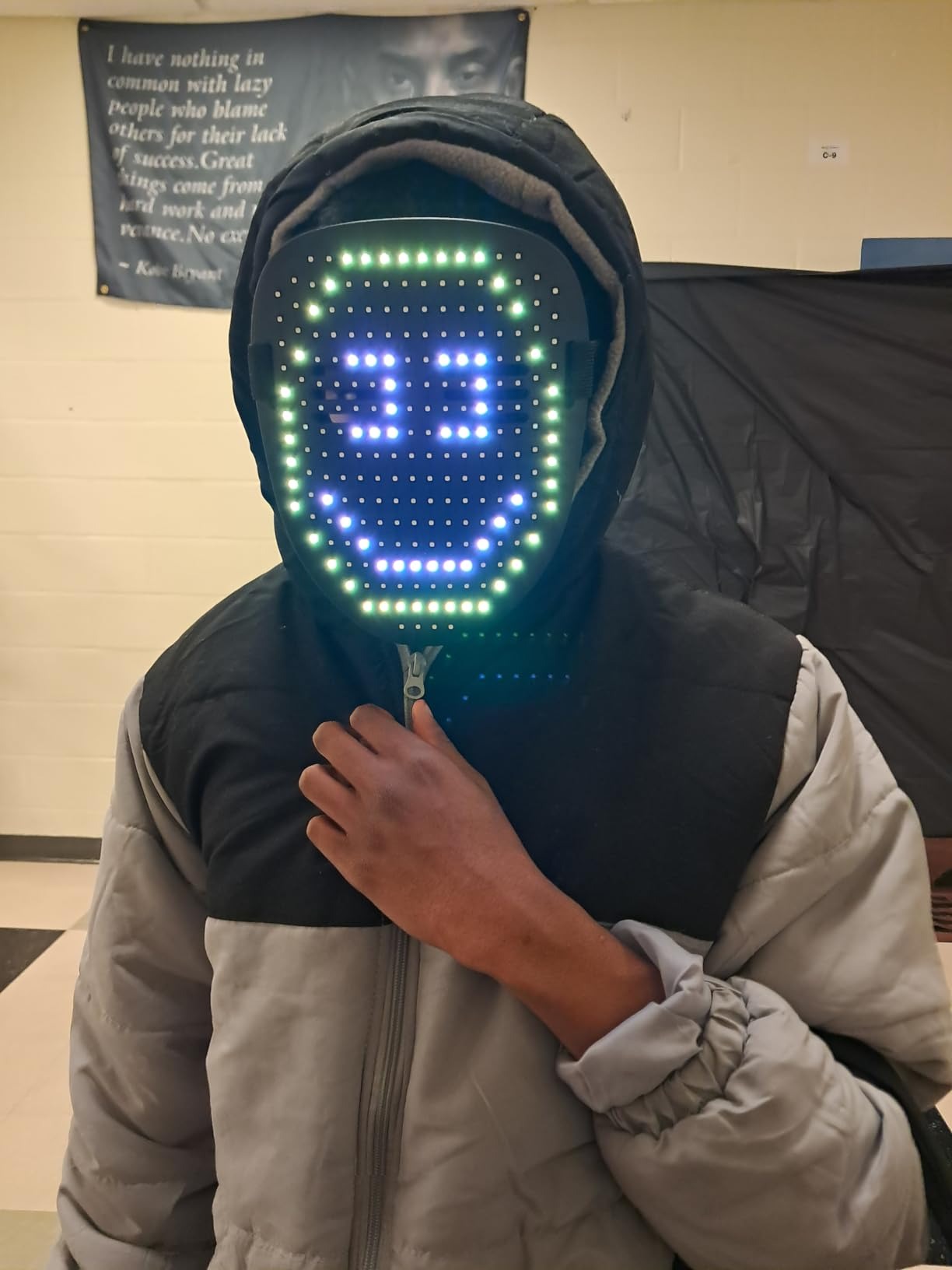 LED Mask with Gesture Control – Light-Up Mask for Kids with 50 Dynamic & Static Face Patterns, Built-in Rechargeable Battery
