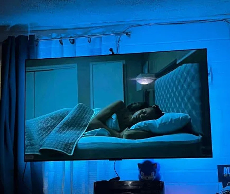 LED Strip Lights for TV Backlighting (55–75 Inch) with Color Sync Sensor, Bluetooth APP Control, RGBIC Effects