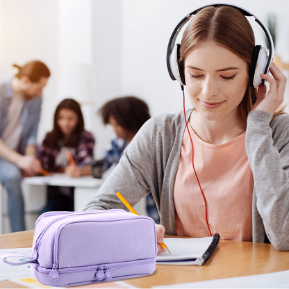 Large Capacity Pencil Case – 4-Compartment Multifunctional Pen & Stationery Organizer