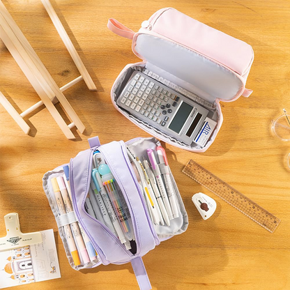 Large Capacity Pencil Case – 4-Compartment Multifunctional Pen & Stationery Organizer