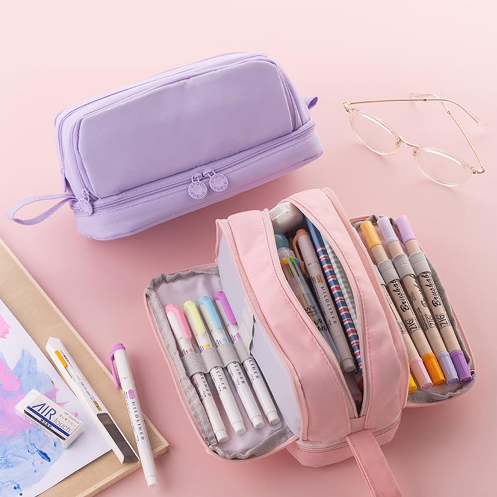 Large Capacity Pencil Case – 4-Compartment Multifunctional Pen & Stationery Organizer