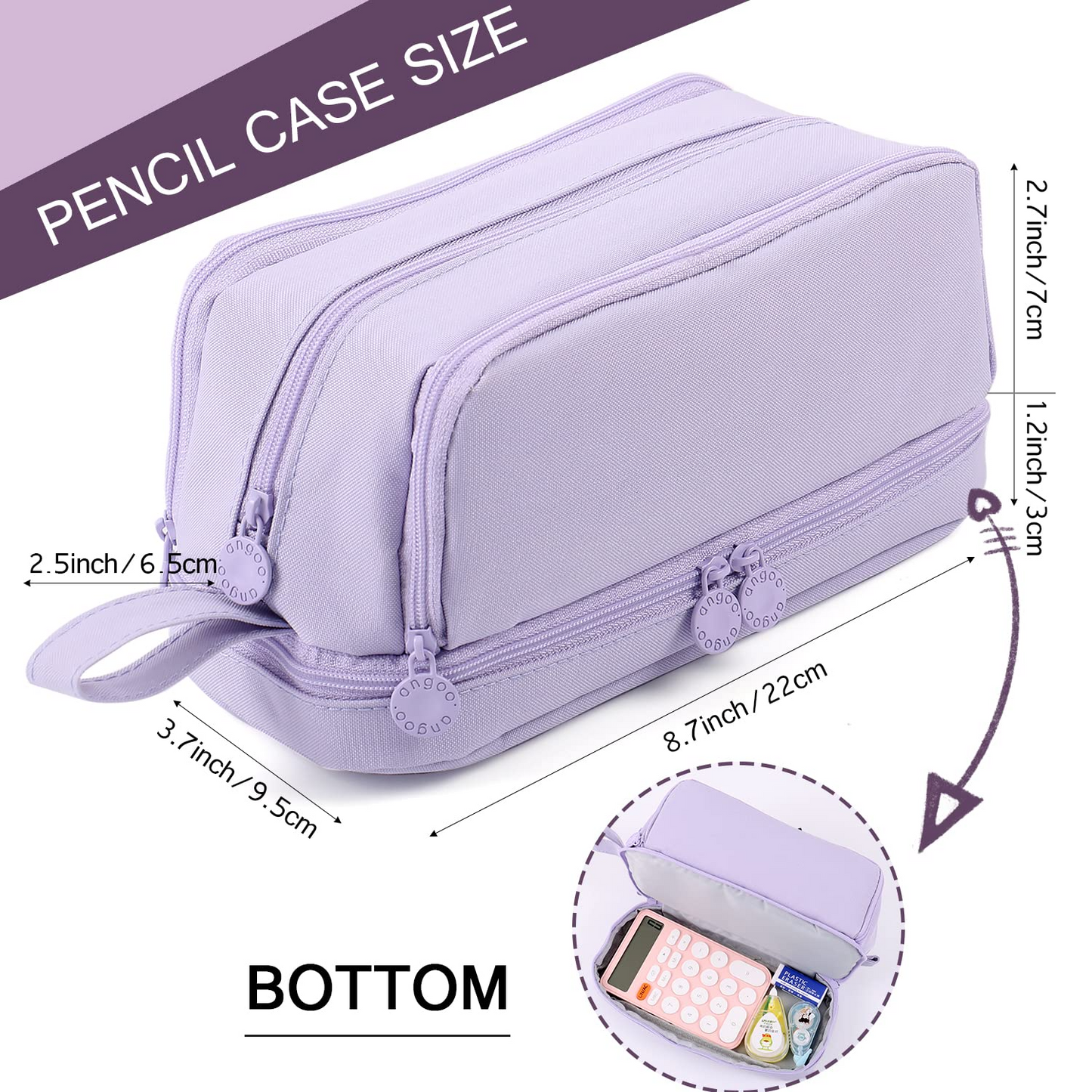 Large Capacity Pencil Case – 4-Compartment Multifunctional Pen & Stationery Organizer