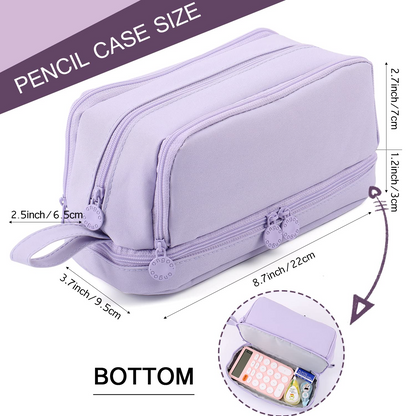 Large Capacity Pencil Case – 4-Compartment Multifunctional Pen & Stationery Organizer