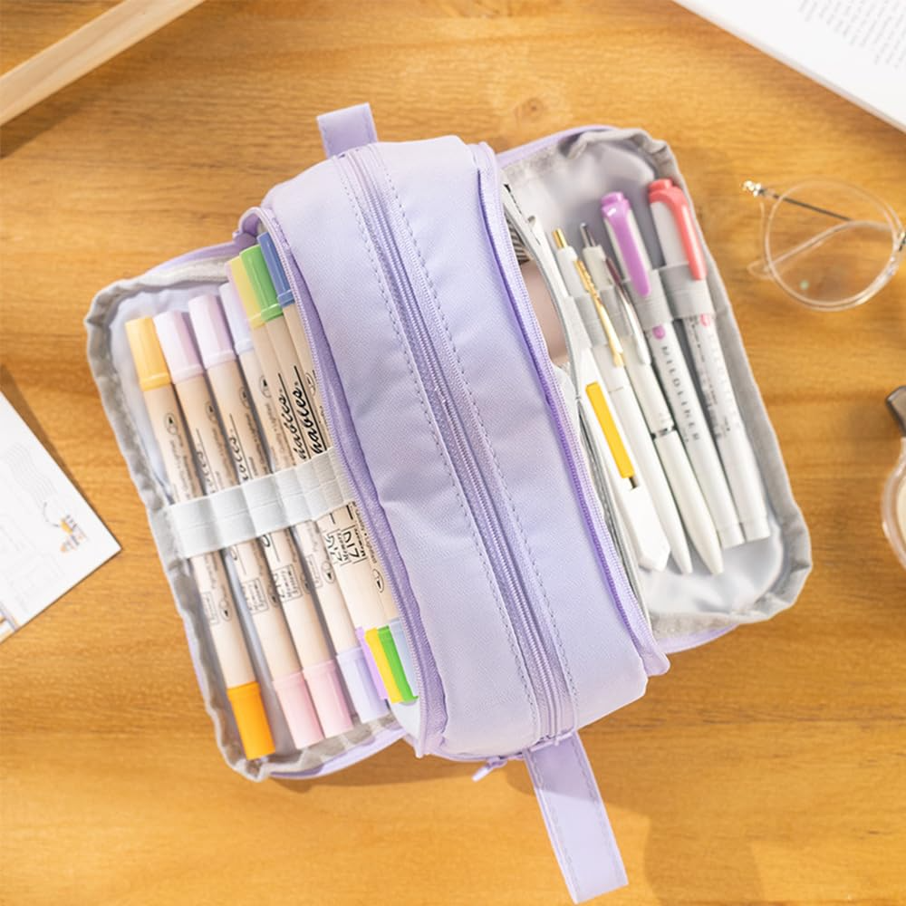 Large Capacity Pencil Case – 4-Compartment Multifunctional Pen & Stationery Organizer