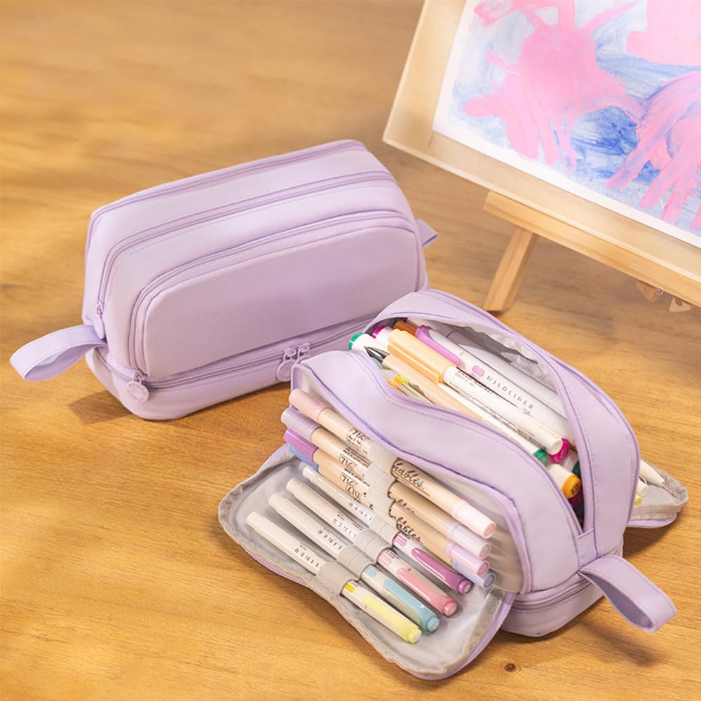 Large Capacity Pencil Case – 4-Compartment Multifunctional Pen & Stationery Organizer