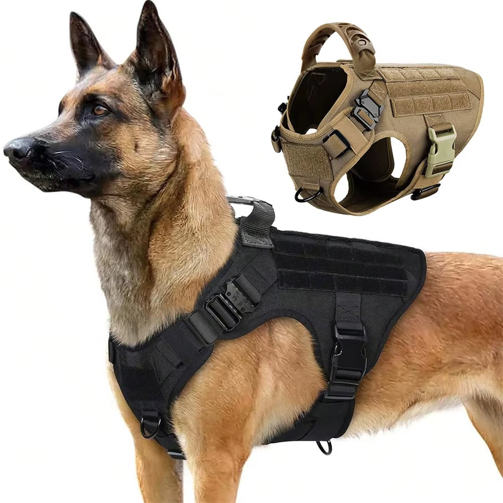 Large Dog Harness and Leash Set – No-Pull Training Vest with Collar, Made from Military-Standard 1050D Nylon