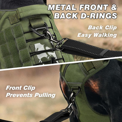 Large Dog Harness and Leash Set – No-Pull Training Vest with Collar, Made from Military-Standard 1050D Nylon